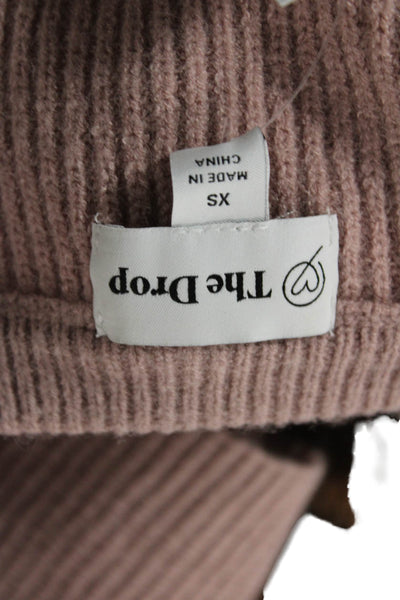 The Drop Womens Long Sleeve Crew Neck Knit Sweater Pink Size Extra Small
