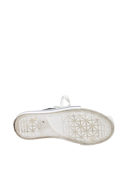 DKNY Womens Side Zip Logo Quilted Platform Sneakers Black White Size 2