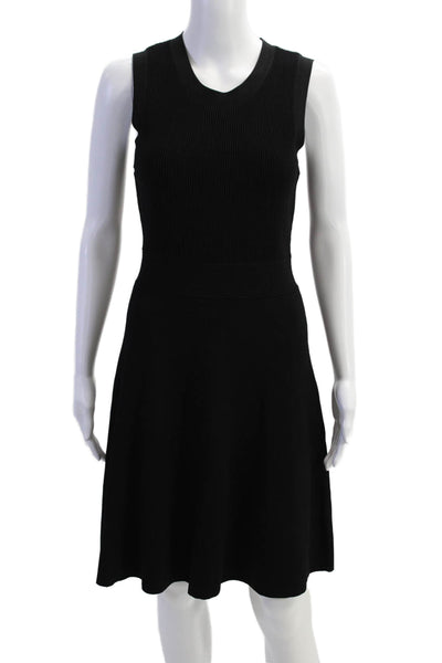 Michael Michael Kors Womens Knit Sleeveless Fit + Flare Dress Black Size S