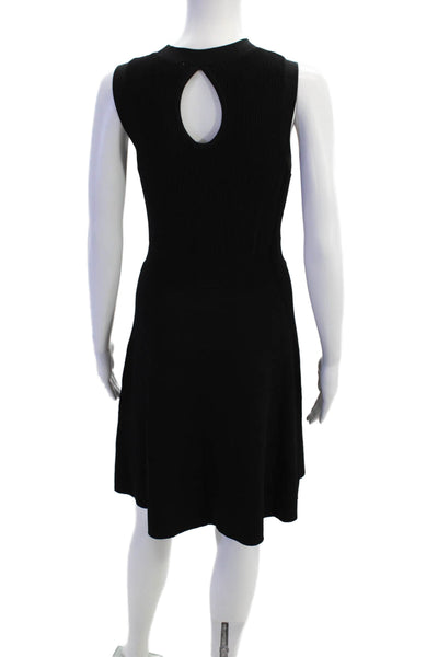 Michael Michael Kors Womens Knit Sleeveless Fit + Flare Dress Black Size S
