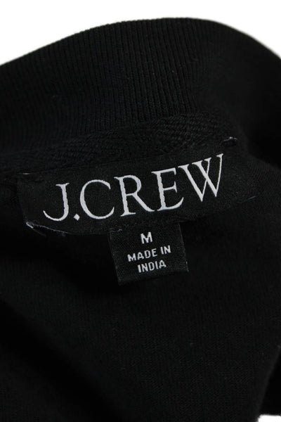 J Crew Womens Jeweled Trim Short Sleeves Tee Shirt Black Cotton Size Medium