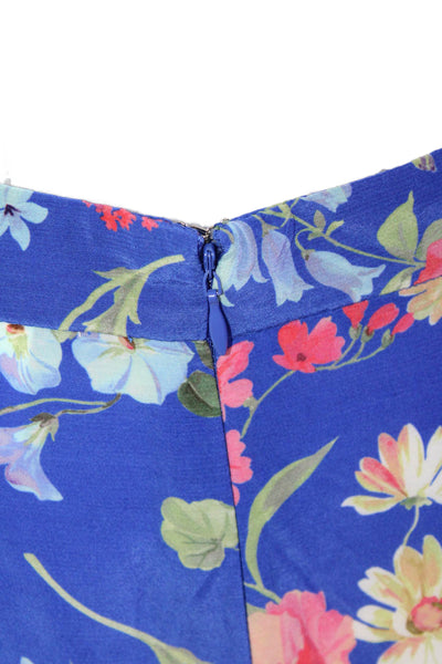 Yumi Kim Womens Floral Print A Line Mini Skort Blisswood Blue Size Medium