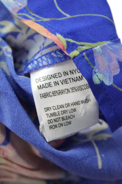 Yumi Kim Womens Floral Print A Line Mini Skort Blisswood Blue Size Medium