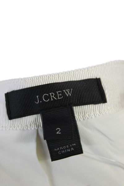 J Crew Womens Box Pleated A Line Mini Skirt Ivory White Size 2