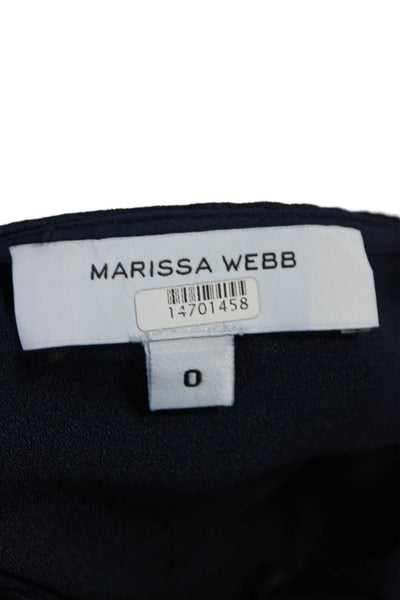 Marissa Webb Womens One Shoulder Sleeveless Belted Dress Navy Blue Size 0