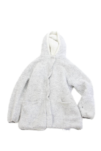 Zara Knitwear Childrens Girls Woven Hooded Full Zipper Jacket Gray Size 13-14