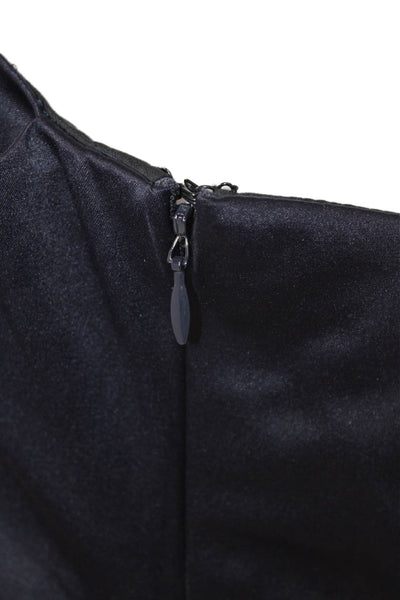 Cynthia Steffe Womens Back Zip Strapless Satin Sheath Dress Navy Size 4
