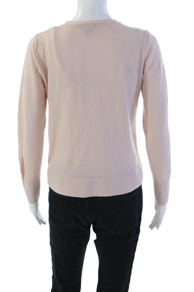 Halogen Womens Button Front Long Sleeve V Neck Cardigan Sweater Pink Wool Medium