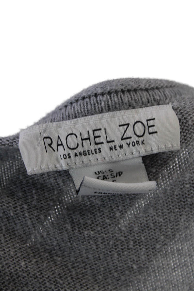 Rachel Zoe Womens Long Sleeve Scoop Neck Blessed Sweater Gray Size Small