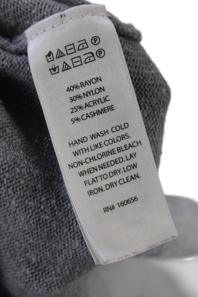 Rachel Zoe Womens Long Sleeve Scoop Neck Blessed Sweater Gray Size Small