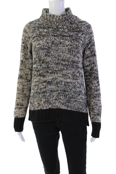 Philosophy By Republic Womens Mock Neck Sweater Black Brown White Size Small