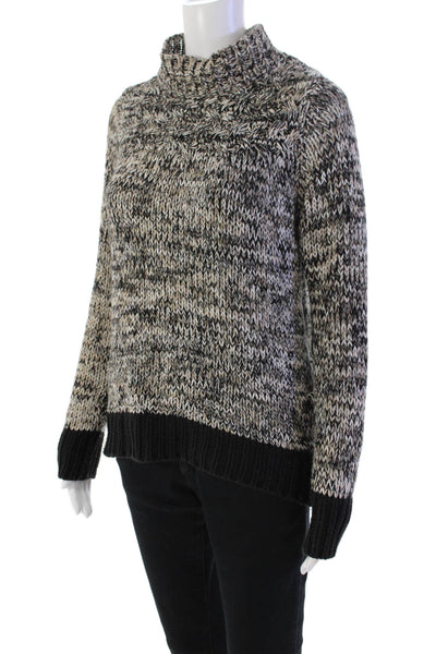 Philosophy By Republic Womens Mock Neck Sweater Black Brown White Size Small