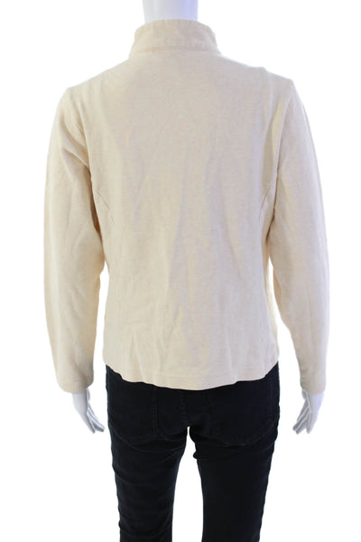 Peter Millar Womens Long Sleeve Front Zip Mock Neck Sweater Beige Size Small