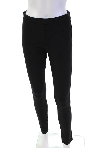 Theory Womens Stretch Solid Mid-Rise Pull On Ankle Leggings Black Size M