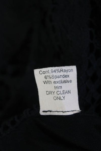 Bailey 44 Womens Cotton V neck Embroidered kaftan Blouse Black Size M