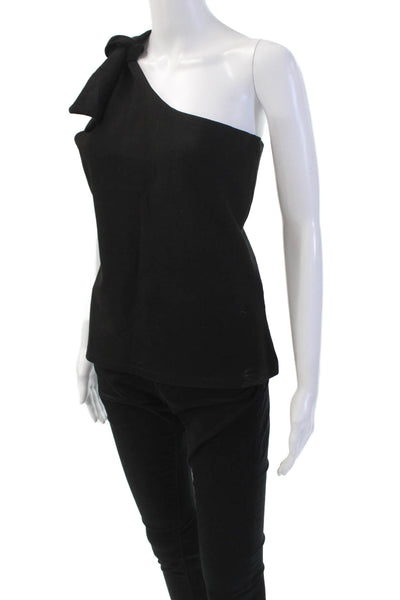 Bishop and Young Womens Sleeveless One Shoulder Blouse Black Size M