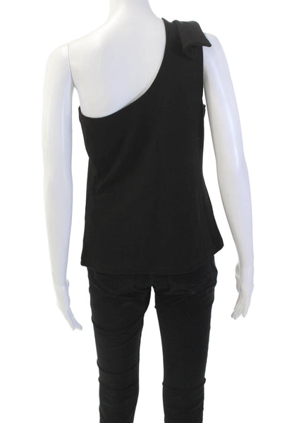 Bishop and Young Womens Sleeveless One Shoulder Blouse Black Size M