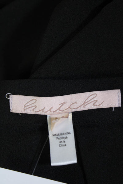 Hutch Womens Flat Front Zip Up Pull On Flared Pants Black Size M