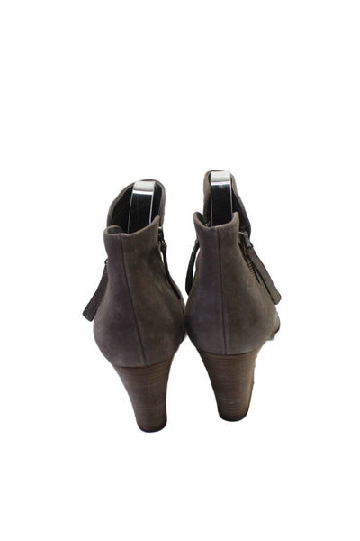 Paul Green Womens Metallic Block Heel Zip Up Ankle Booties Gray Size 7.5