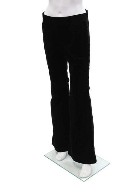 Theory Womens Suede Textured Lined Wide Leg Beaded Pants Black Size 04