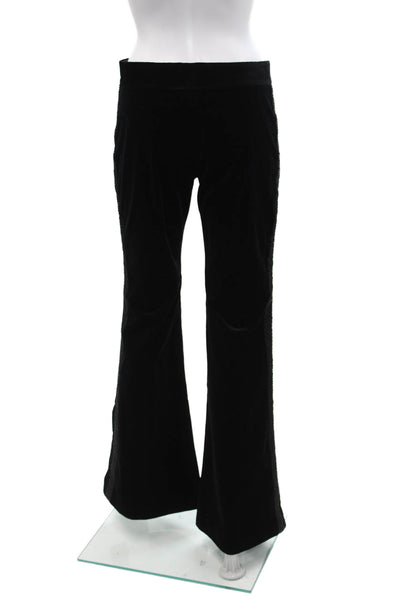 Theory Womens Suede Textured Lined Wide Leg Beaded Pants Black Size 04
