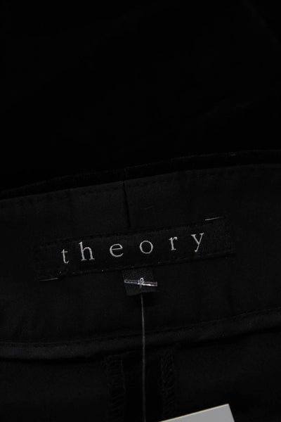 Theory Womens Suede Textured Lined Wide Leg Beaded Pants Black Size 04