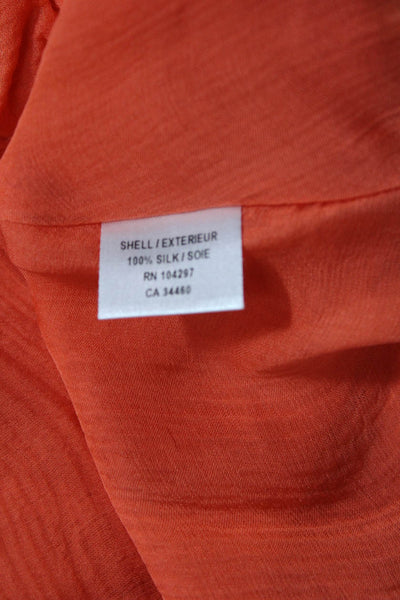 Milly Womens Textured V-neck Sleeveless Beaded Tank Blouse Orange Size 2