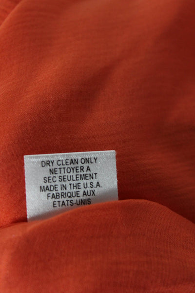 Milly Womens Textured V-neck Sleeveless Beaded Tank Blouse Orange Size 2