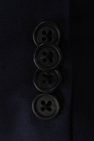 Joseph Abboud Mens Wool Two Button Solid Blazer Jacket Blue 40