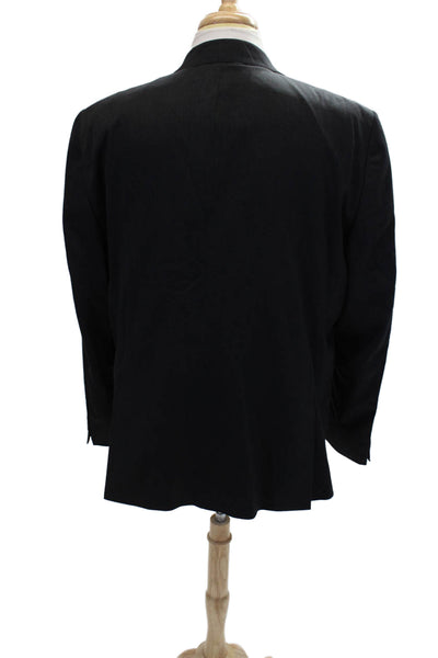 Hart Schaffner Marx Mens Wool Two Button Notched Lapel Blazer Black Size 48