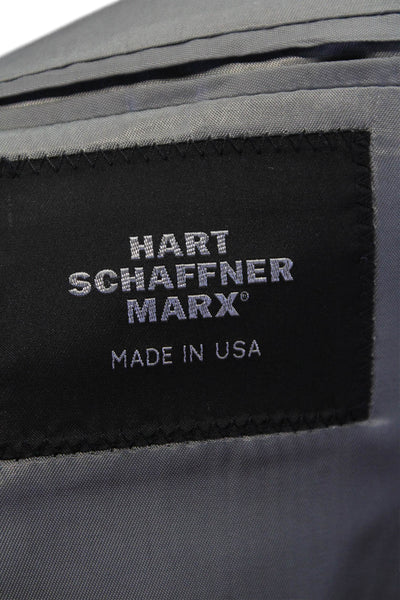 Hart Schaffner Marx Mens Wool Two Button Notched Lapel Blazer Black Size 48