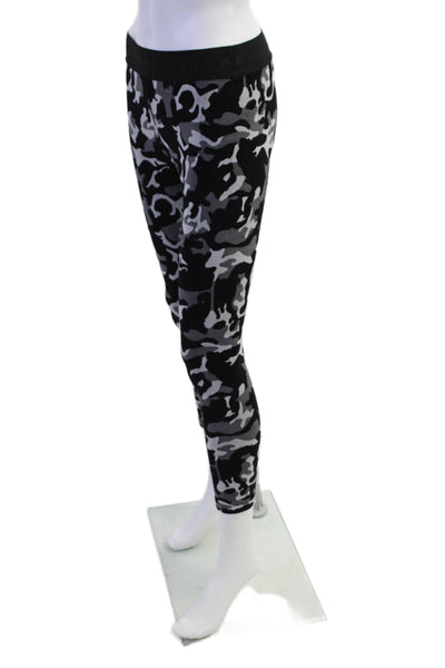 Koral Womens Elastic Waist Camouflage Print Athletic Leggings Gray Size M