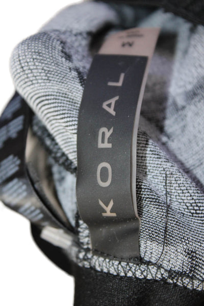 Koral Womens Elastic Waist Camouflage Print Athletic Leggings Gray Size M
