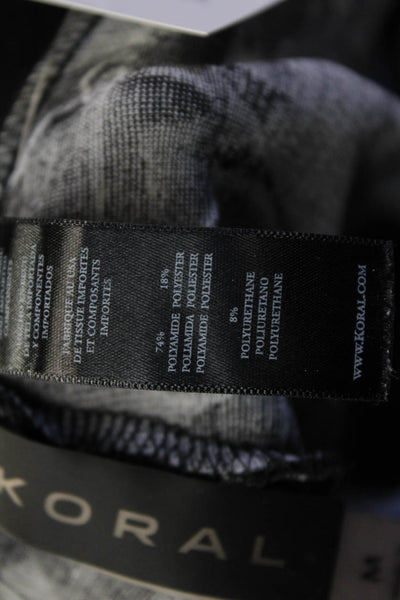 Koral Womens Elastic Waist Camouflage Print Athletic Leggings Gray Size M