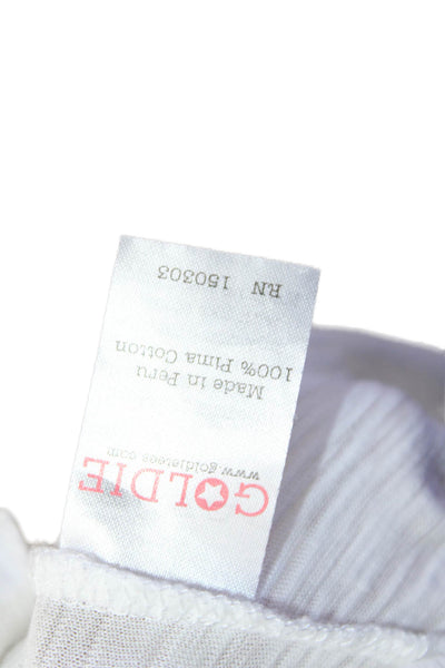 Goldie Womens Cotton Layered Detail Knee Length Skirt And Top Set White Size M