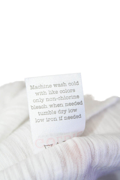 Goldie Womens Cotton Layered Detail Knee Length Skirt And Top Set White Size M