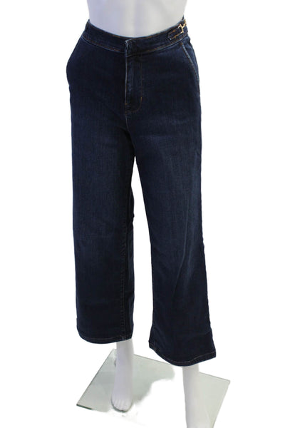 J. Mclaughlin Womens Cotton Denim Four Pocket Mid-Rise Bootcut Jeans Blue Size 6