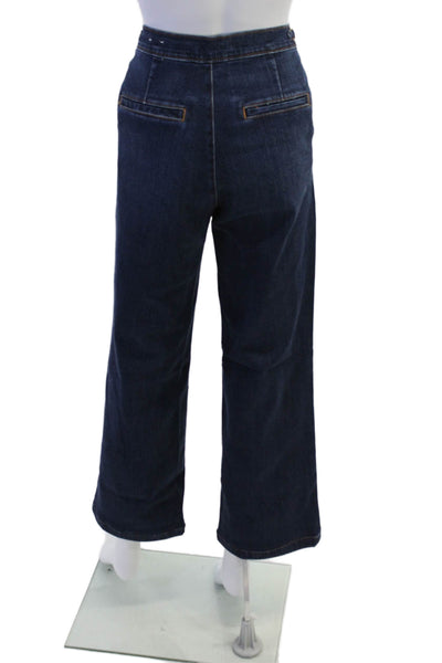 J. Mclaughlin Womens Cotton Denim Four Pocket Mid-Rise Bootcut Jeans Blue Size 6
