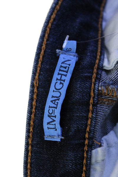 J. Mclaughlin Womens Cotton Denim Four Pocket Mid-Rise Bootcut Jeans Blue Size 6