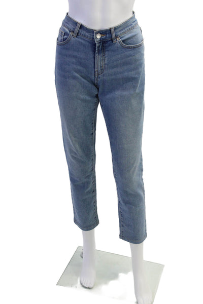 J. Mclaughlin Womens Cotton Denim Five Pocket Mid-Rise Skinny Jeans Blue Size 6