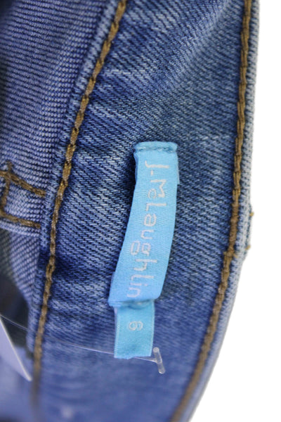 J. Mclaughlin Womens Cotton Denim Five Pocket Mid-Rise Skinny Jeans Blue Size 6