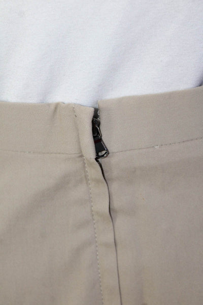 Dolce & Gabbana Womesn Cotton Solid Zip Up Knee Length Pencil Skirt Tan Size 40