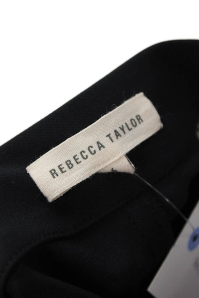 Rebecca Taylor Womens Mid-Rise Hook Closure Tapered Pants Trousers Black Size 6