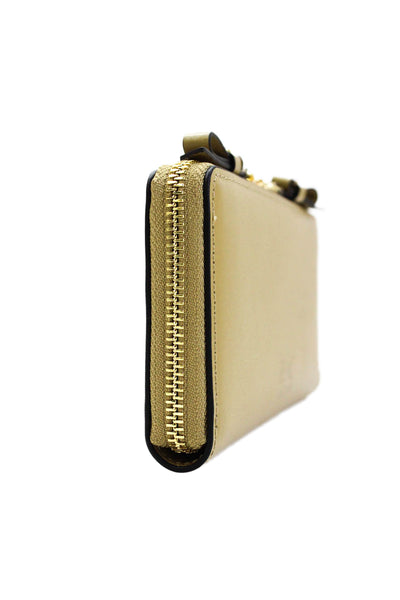ZAC Zac Posen Womens Leather Zippered Pouch Detail Long Wallet Brown 3.5" X 7.5"