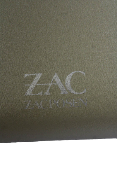 ZAC Zac Posen Womens Leather Zippered Pouch Detail Long Wallet Brown 3.5" X 7.5"