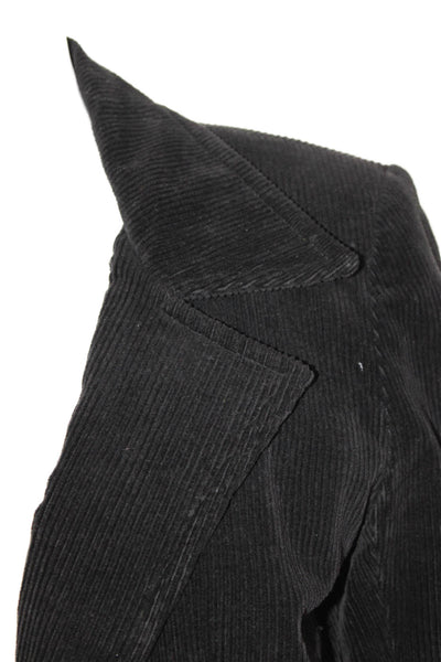 Cynthia Rowley Womens Cotton Long Sleeve Lined Corduroy Jacket Black Size S