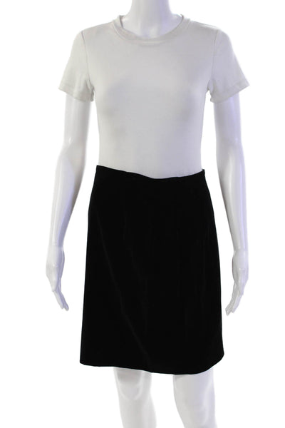 Escada Womens Velvet Textured Lined Zip Midi Dress Skirt Black Size EUR 42