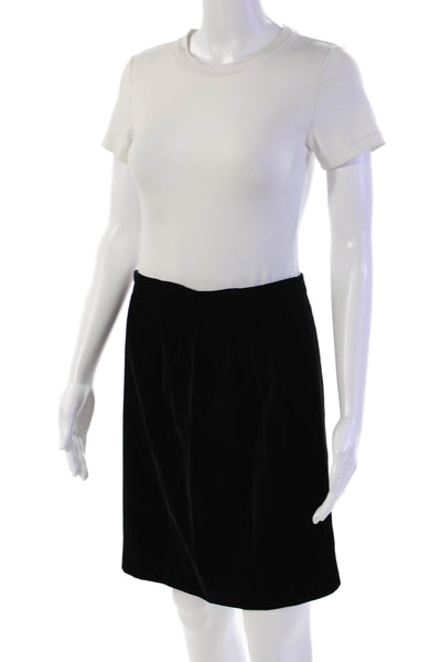 Escada Womens Velvet Textured Lined Zip Midi Dress Skirt Black Size EUR 42