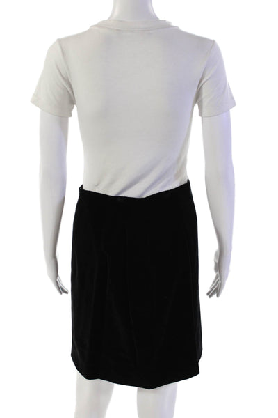 Escada Womens Velvet Textured Lined Zip Midi Dress Skirt Black Size EUR 42