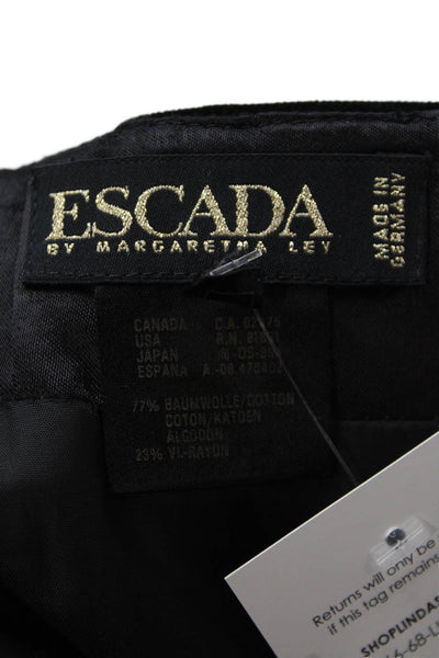 Escada Womens Velvet Textured Lined Zip Midi Dress Skirt Black Size EUR 42